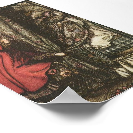 Big Bad Wolf in Grandma's Bed Poster (Hoek)