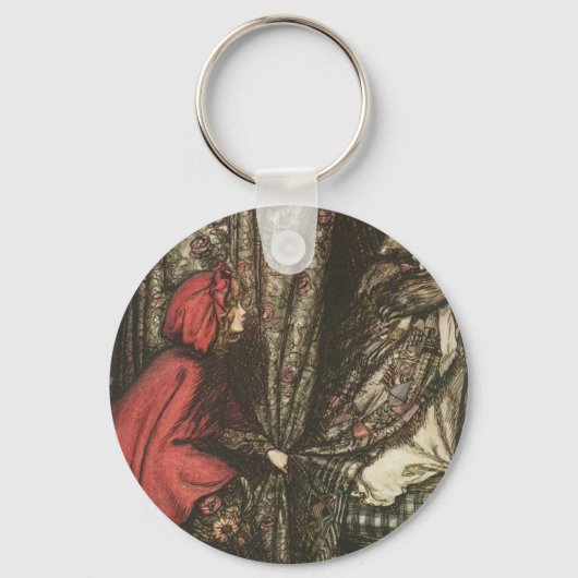 Big Bad Wolf in Grandma's Bed Sleutelhanger (Voorkant)