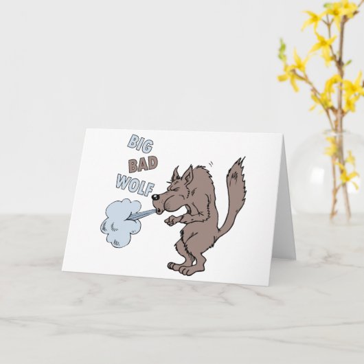 Big Bad Wolf Kaart (Gele Bloem)
