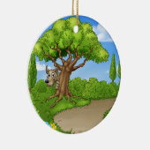 Big Bad Wolf pingelt van boom Keramisch Ornament (Rechts)