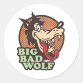 Big Bad Wolf Ronde Sticker (Voorkant)