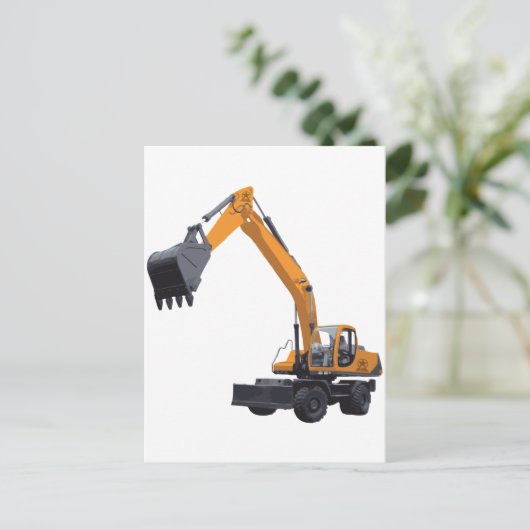 Big Bagger Excavator Briefkaart (Staand voorkant)