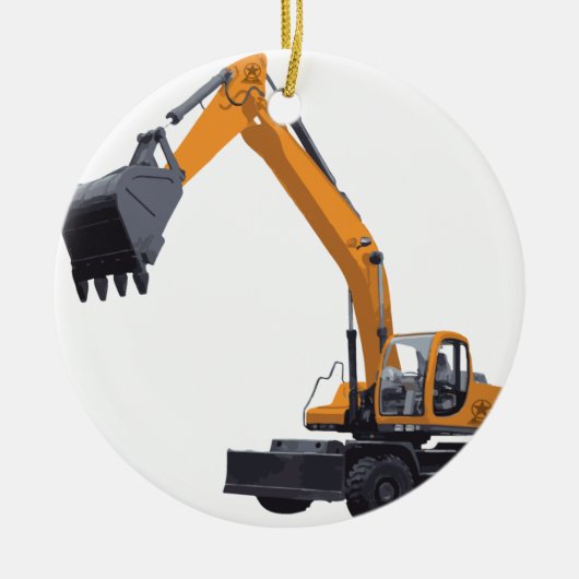 Big Bagger Excavator Keramisch Ornament (Voorkant)