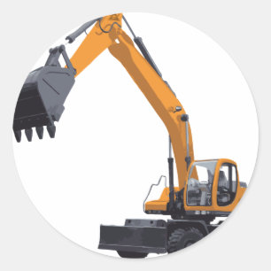 Big Bagger Excavator Ronde Sticker