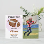 Big Ball Football Birthday Uitnodigingen foto (Staand voorkant)