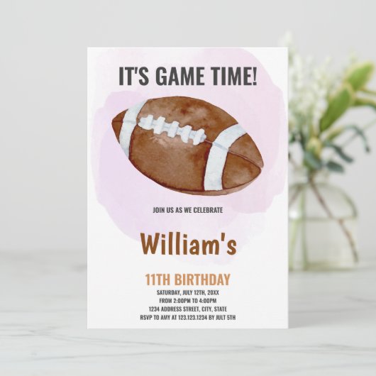 Big Ball Football verjaardagsuitnodiging Kaart (Staand voorkant)