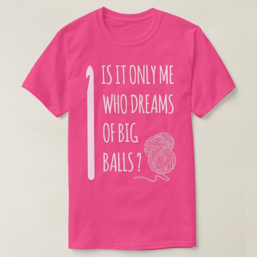 BIG-ballen voor haakwerk in witte lijn T-shirt (Design voorkant)