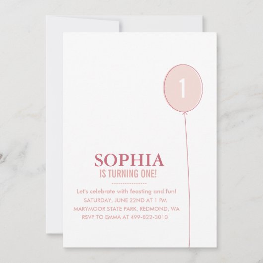 Big Balloon Kind verjaardagsfeestje Kaart (Voorkant)