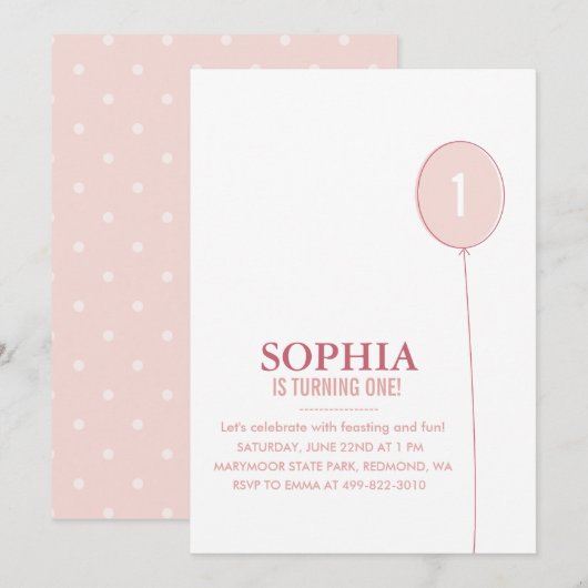 Big Balloon Kind verjaardagsfeestje Kaart (Voorkant / Achterkant)