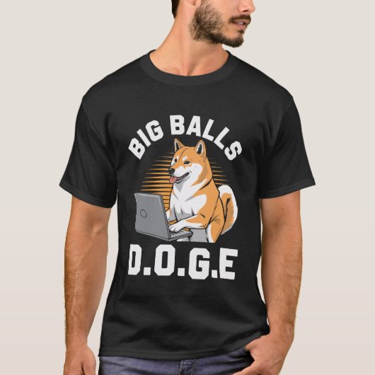 Big Balls D.O.G.E DOGE Funny Meme T-shirt (Voorkant)