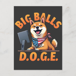 Big Balls Doge Department of Government Efficiency Aankondigingskaart