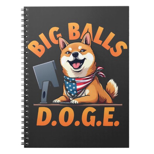Big Balls Doge Department of Government Efficiency Notitieboek (Voorkant)