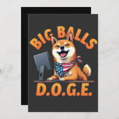 Big Balls Doge Department of Government Efficiency Save The Date (Voorkant / Achterkant)
