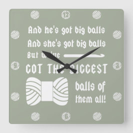 Big Balls van Yarn ・ Crochet Craft Room {Dark} Vierkante Klok