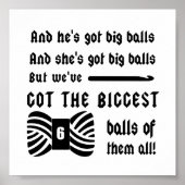 Big Balls van Yarn Crochet Crafts Poster (Voorkant)