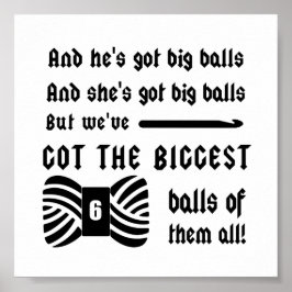 Big Balls van Yarn Crochet Crafts Poster