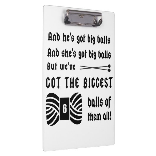 Big Balls van Yarn Klembord (Rechts)