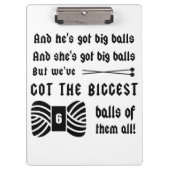 Big Balls van Yarn Klembord (Voorkant)