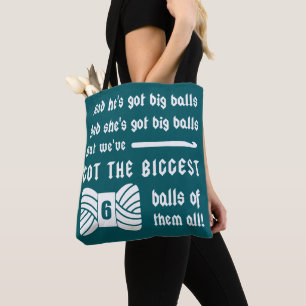 Big Balls van Yarn ・ Kroeskraft {Donker} Tote Bag