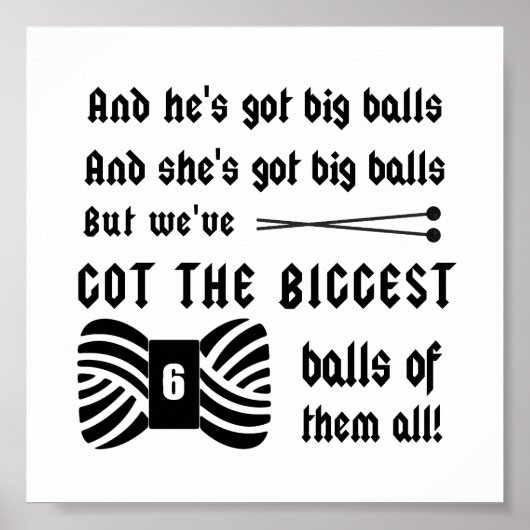 Big Balls van Yarn Poster (Voorkant)