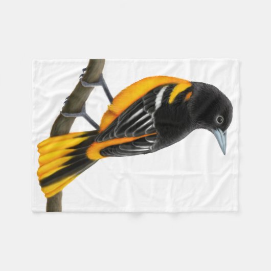 Big Baltimore Oriole Bird Fleece Blanket (Voorkant (Horizontaal))