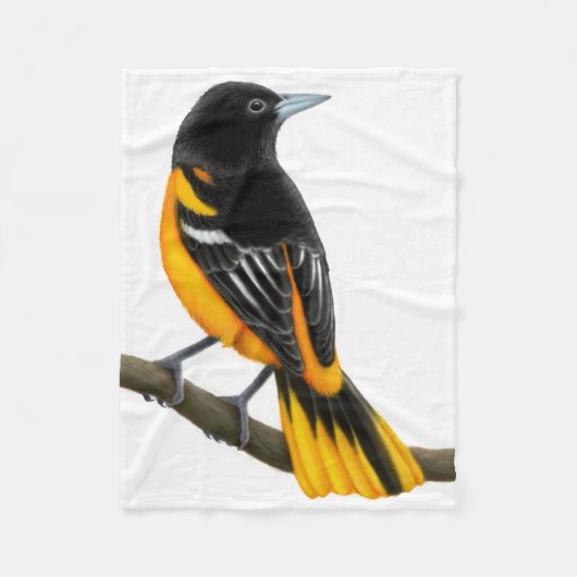 Big Baltimore Oriole Bird Fleece Blanket (Voorkant)