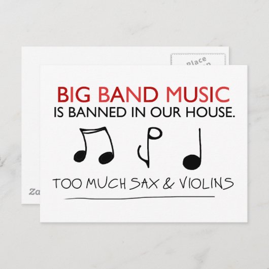 Big Band Music Briefkaart (Voorkant / Achterkant)