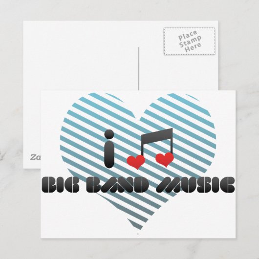 Big Band Music Briefkaart (Voorkant / Achterkant)