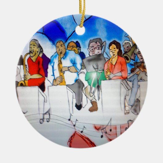 Big Band Music Keramisch Ornament (Voorkant)