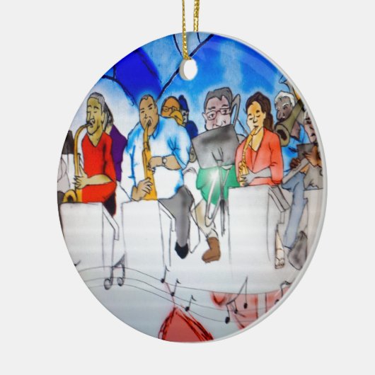 Big Band Music Keramisch Ornament (Links)