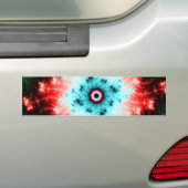 Big Bang - een rode en blauwe fractale explosie Bumpersticker (Op auto)