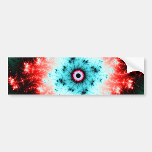 Big Bang - een rode en blauwe fractale explosie Bumpersticker (Voorkant)
