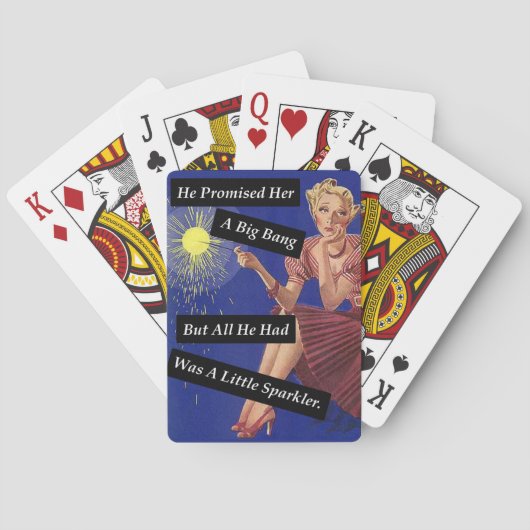 Big Bang Fireworks  Funny Single Girl Pokerkaarten (Achterkant)