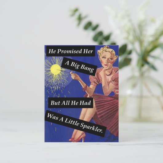 Big Bang Fireworks  Let Single Girl Briefkaart (Staand voorkant)