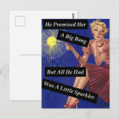 Big Bang Fireworks  Let Single Girl Briefkaart (Voorkant / Achterkant)