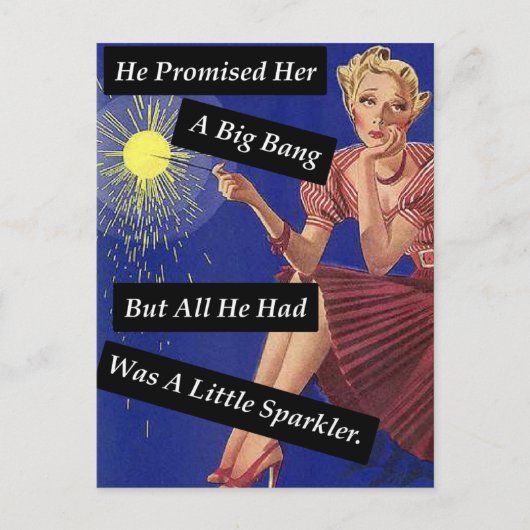 Big Bang Fireworks  Let Single Girl Briefkaart (Voorkant)