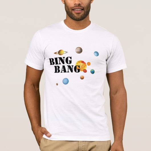 big bang zonnestelsel t-shirt design science geek (Voorkant)