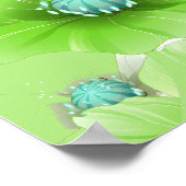 big Banner Birthday Green Floral White Poster (Hoek)