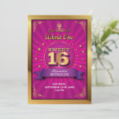 Big Bash Pink Sweet 16 Uitnodiging (Staand voorkant)