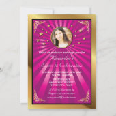 Big Bash Pink Sweet 16 Uitnodiging (Achterkant)