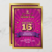 Big Bash Pink Sweet 16 Uitnodiging (Voorkant / Achterkant)