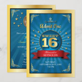Big Bash Sweet 16 Uitnodiging (Voorkant / Achterkant)