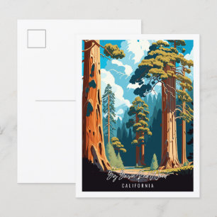 Big Basin Red Wood vintage reisillustratie Briefkaart