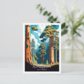 Big Basin Red Wood vintage reisillustratie Briefkaart (Staand voorkant)