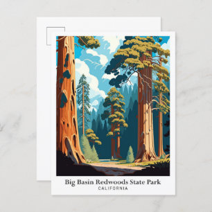 Big Basin Redwoods State Park reisillustratie Briefkaart