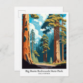 Big Basin Redwoods State Park reisillustratie Briefkaart (Voorkant / Achterkant)