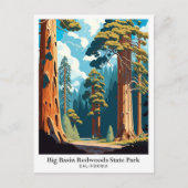 Big Basin Redwoods State Park reisillustratie Briefkaart (Voorkant)