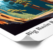 Big Basin Redwoods State Park reisillustratie Poster (Hoek)