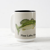 Big Bass Coffee Mok, 15 oz Tweekleurige Koffiemok (Voorkant links)