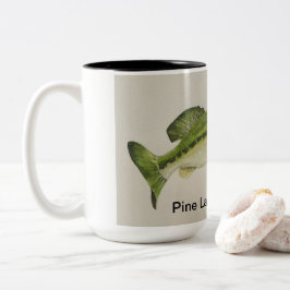 Big Bass Coffee Mok, 15 oz Tweekleurige Koffiemok